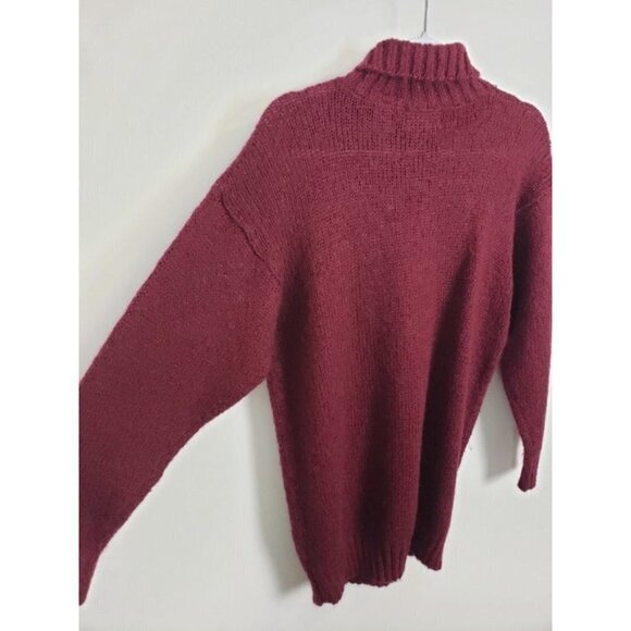 Gitano Retro Oversized Maroon Red 80s 90s Grunge Mohair Blend Sweater Small - Picture 9 of 11